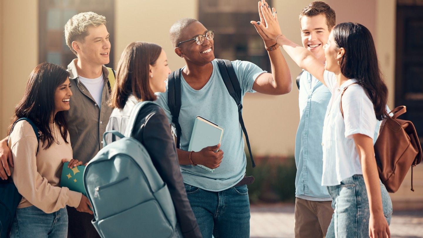 students-high-five
